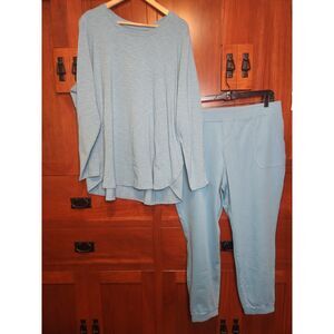 d & co Essentials Light Blue Lounge Pajama 2-Piece Set Women's Size 2XL
